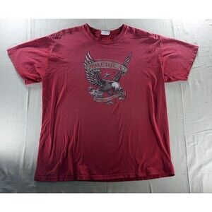 Vintage 2000s America Freedom Forever Eagle Graphic T-Shirt Red - Size XL